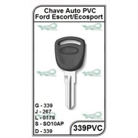 Chave Auto PVC Ford Escort, Ecosport e Fiesta G 339 - 339PVC -  PACOTE COM 5 UNIDADES  